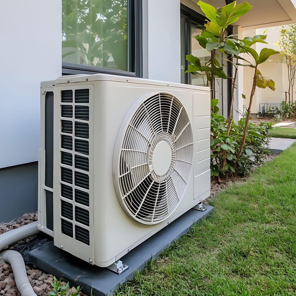 Modern Home Exterior with Efficient Air Conditioning Unit